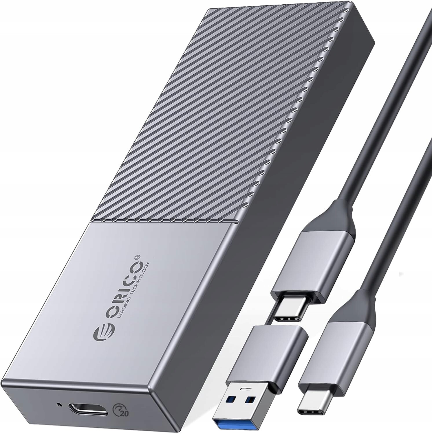 Orico pouzdro na disk NVMe 20 Gbps Thunderbolt 3/4 USB4.0 M.2 PCIe 2280 šedé