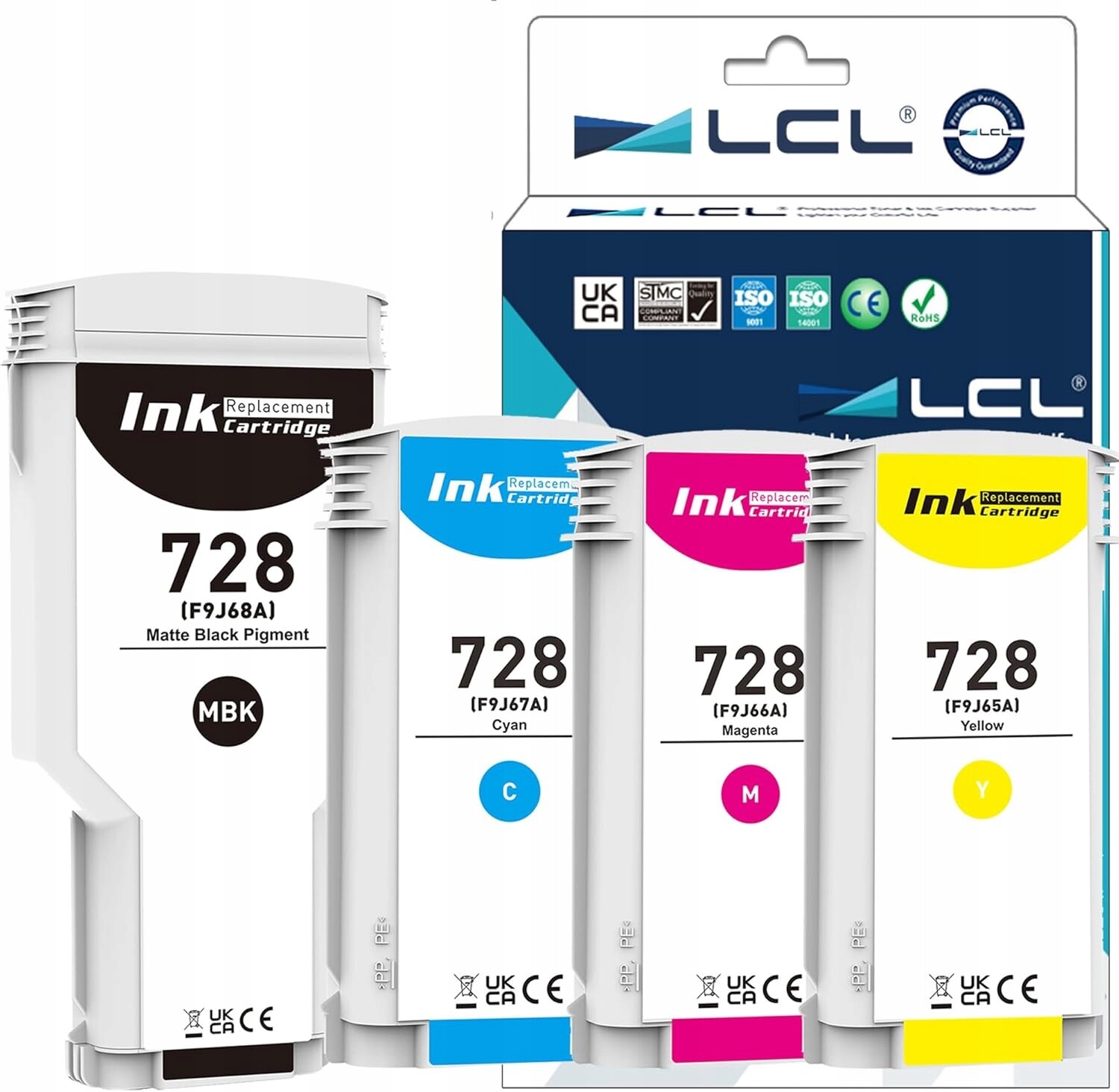 4 balení inkoustů LCL 728 F9J68A F9J67A F9J66A F9J65A Kompatibilní s Hp