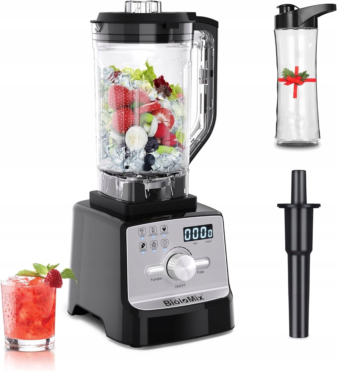 Stolní Mixér Skleněný Mixér 2 L Cestovní Hrnek Biolomix 2200 W