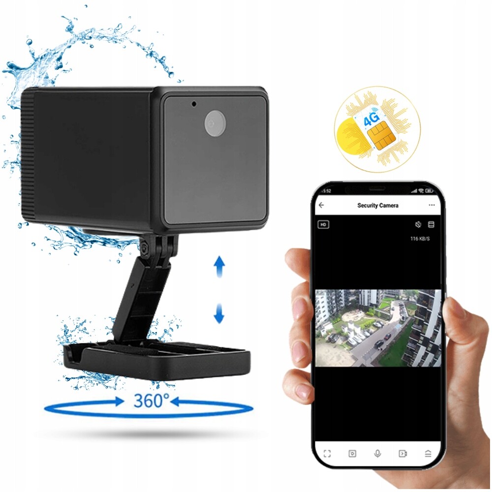 Mini Venkovní Kamera IP35, Detekce Pohybu, Vzdálený Náhled, 4G Sim Karta