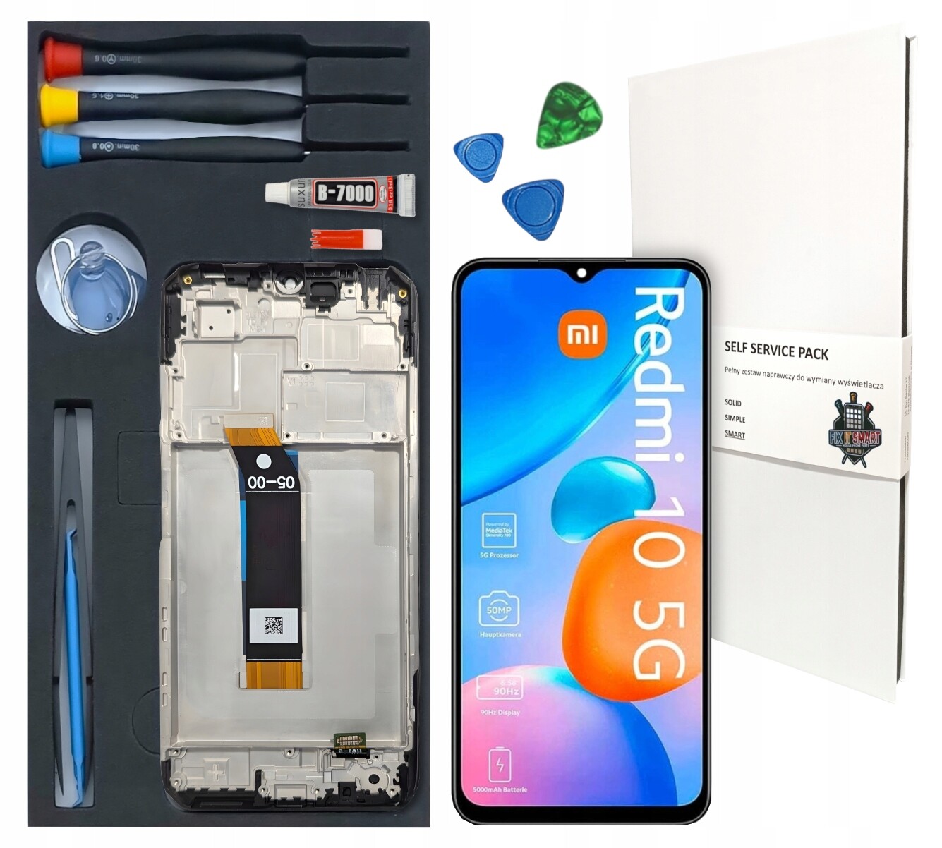 LCD displej Pro Xiaomi Redmi 10 5G Rámeček Sada Pro Výměnu Displeje