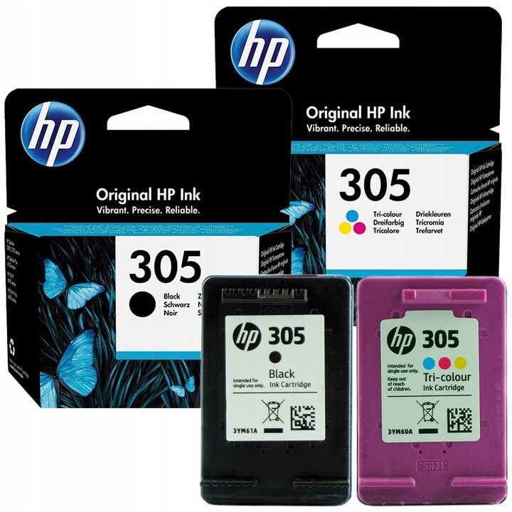 Sada originálních inkoustů Hp 305 černá a barva 2300 2700 2800 6010 6400