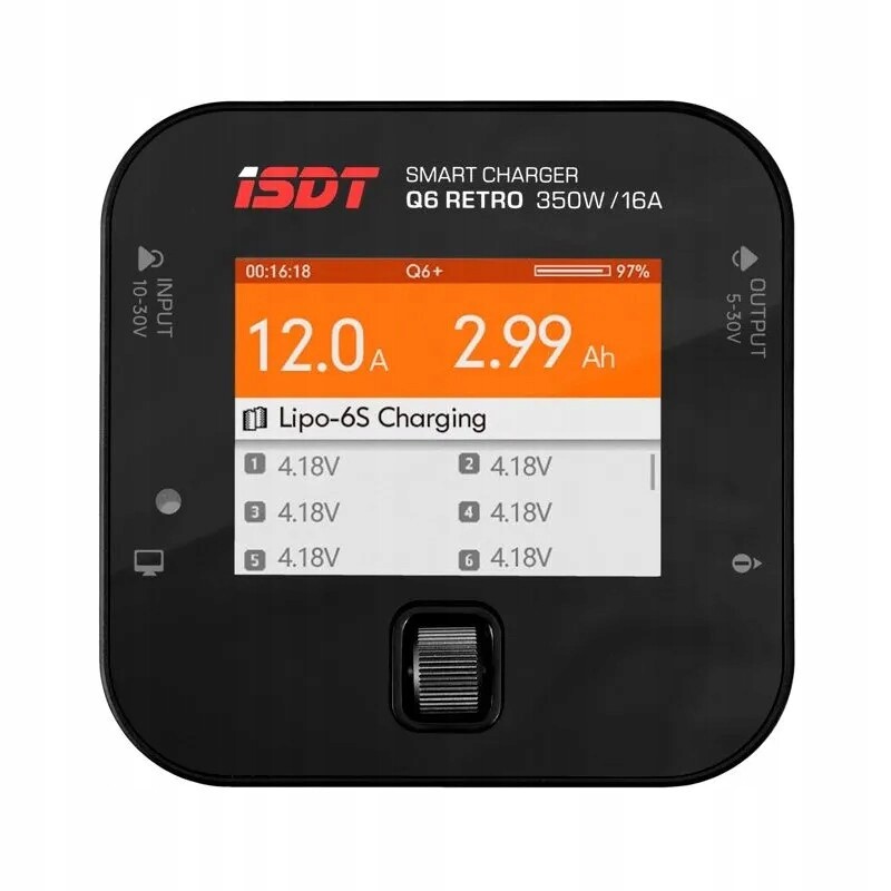 Isdt Q6 Retro Inteligentní nabíječka 350W Bluetooth LiPo/LiHV/LiFe/NiMH/Pb