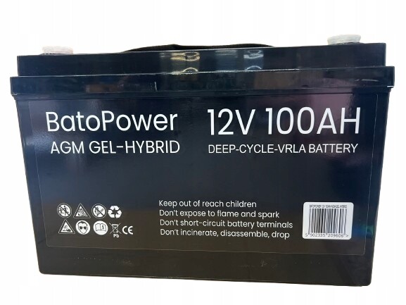 Akumulátor Agm 12V 100AH Bezúdržbový Pro Lodě Pontonu Karavanu Ups