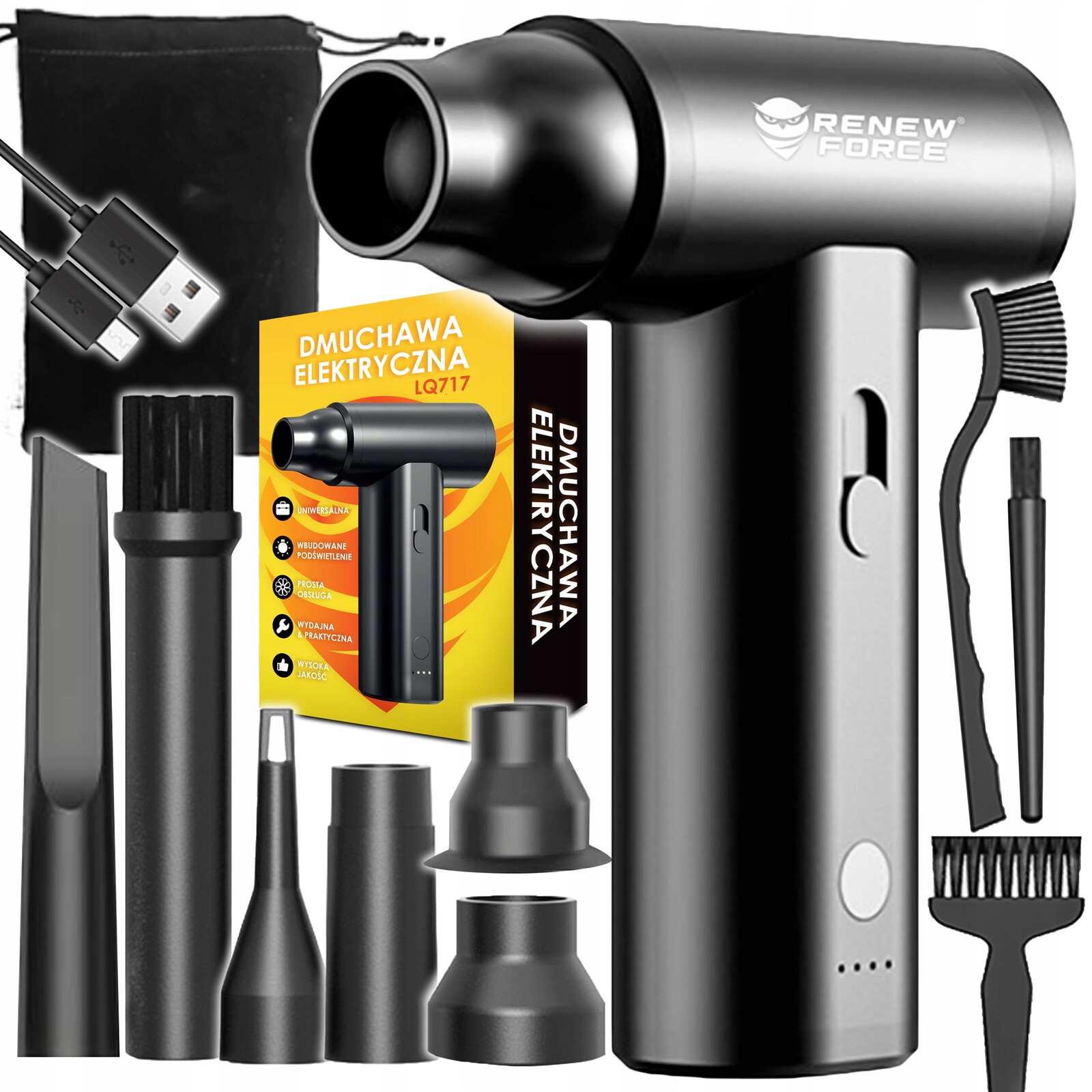 Výkonný elektrický dmychadlo stlačený vzduch Kompresor Air Duster pro prach