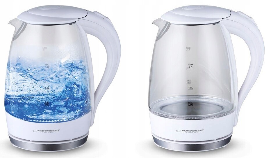 Elektrická skleněná konvice 1,7 l 2200 W bílá