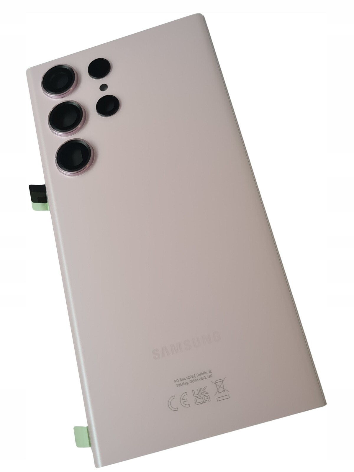 Org Klapka Originální zadní zadní kryt pro Samsung Galaxy S23 Ultra S918, levandulová