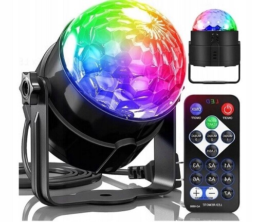 Laserový Disko Projektor Rgb Dálkové Ovládání Koule Reflektor Barvy