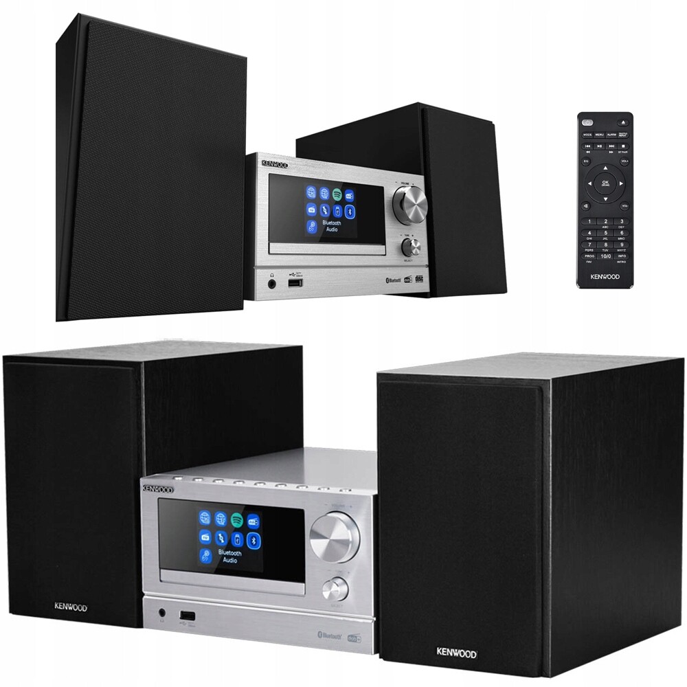 Stereo Věž Kenwood M-7000S-B Bluetooth Wifi Dab+ Spotify CD MP3 60W