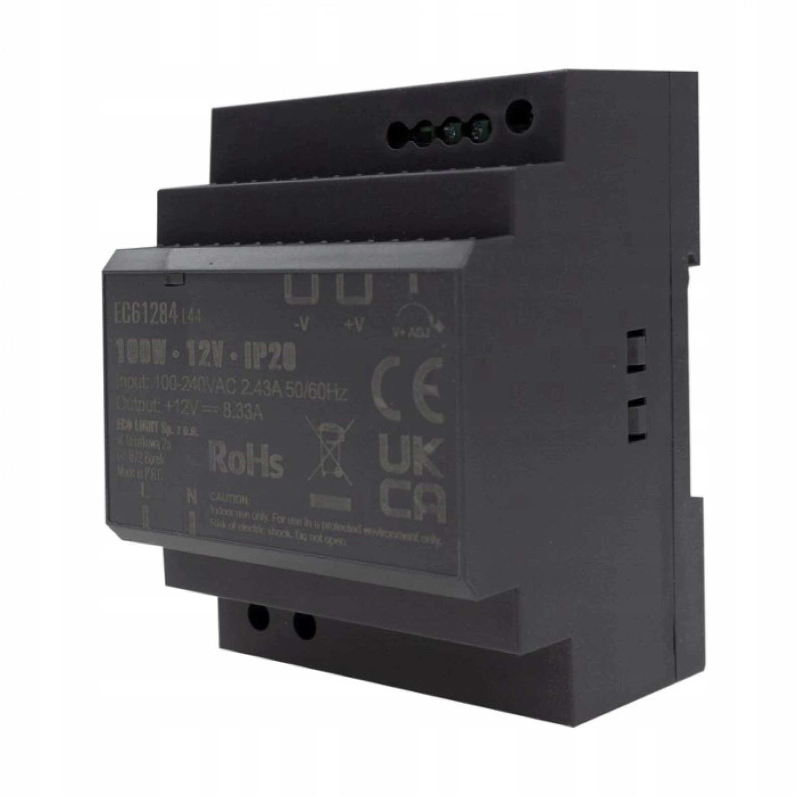 Led nábytkový napájecí zdroj na Din lištu Premium 12V 150W 12,5A IP20 Ecolight