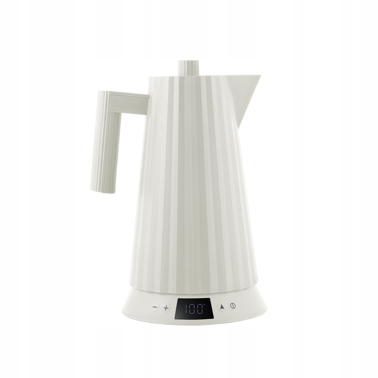 Alessi Plisse Elektrická varná konvice 1,7 l s regulací teploty bílá
