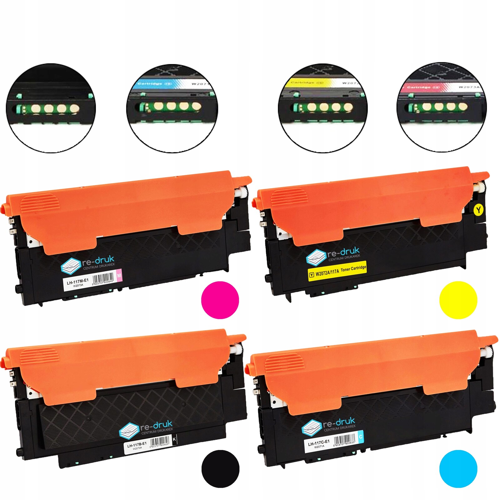 4x Náhradní toner pro Hp 117A Cmyk W2070 mfp179 178 nejnovější Čip