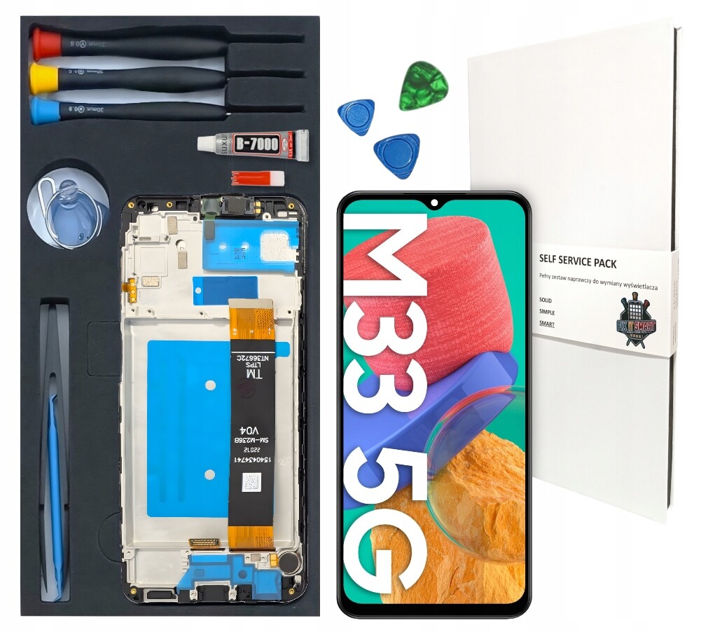 LCD displej Pro Samsung Galaxy M33 Originál Rámeček Sada Pro Výměnu Obrazovky