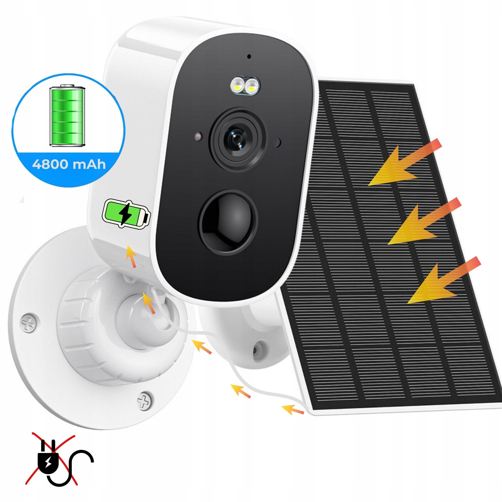 Venkovní Ip Wifi solární kamera na baterie 2 MPx Mikrofon Nahrávání Zoom