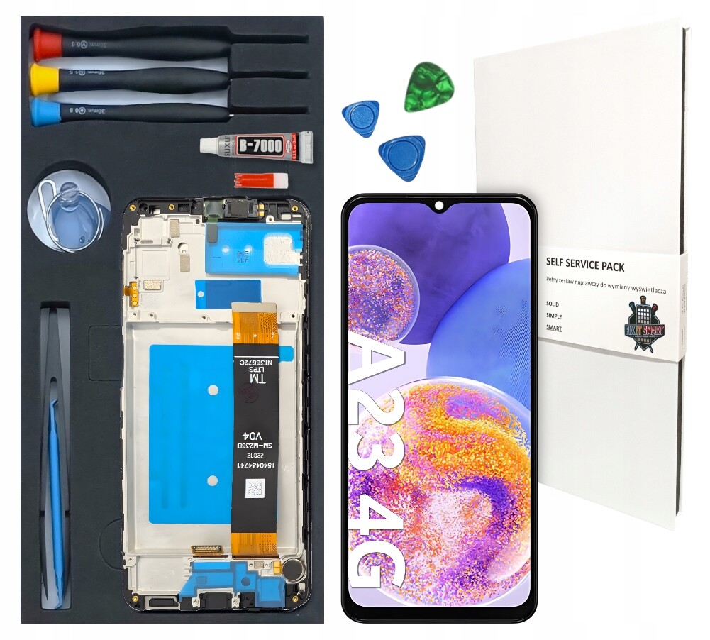 LCD displej Pro Samsung Galaxy A23 4G Originál Rámeček Výměnná Sada