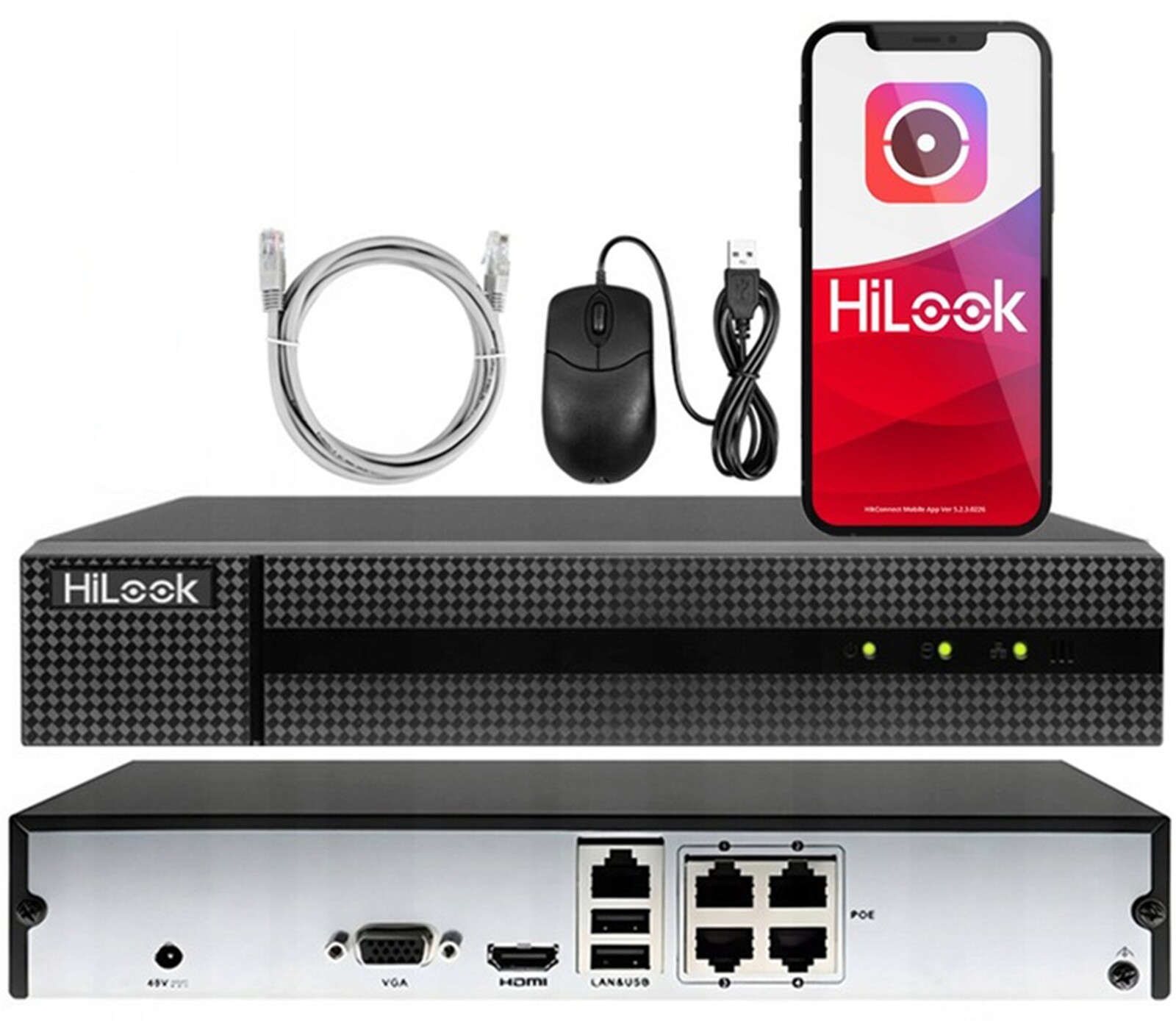 PoE rekordér HiLook NVR-4CH-4MP/4P do 4Mpx pro 4 Ip kamery