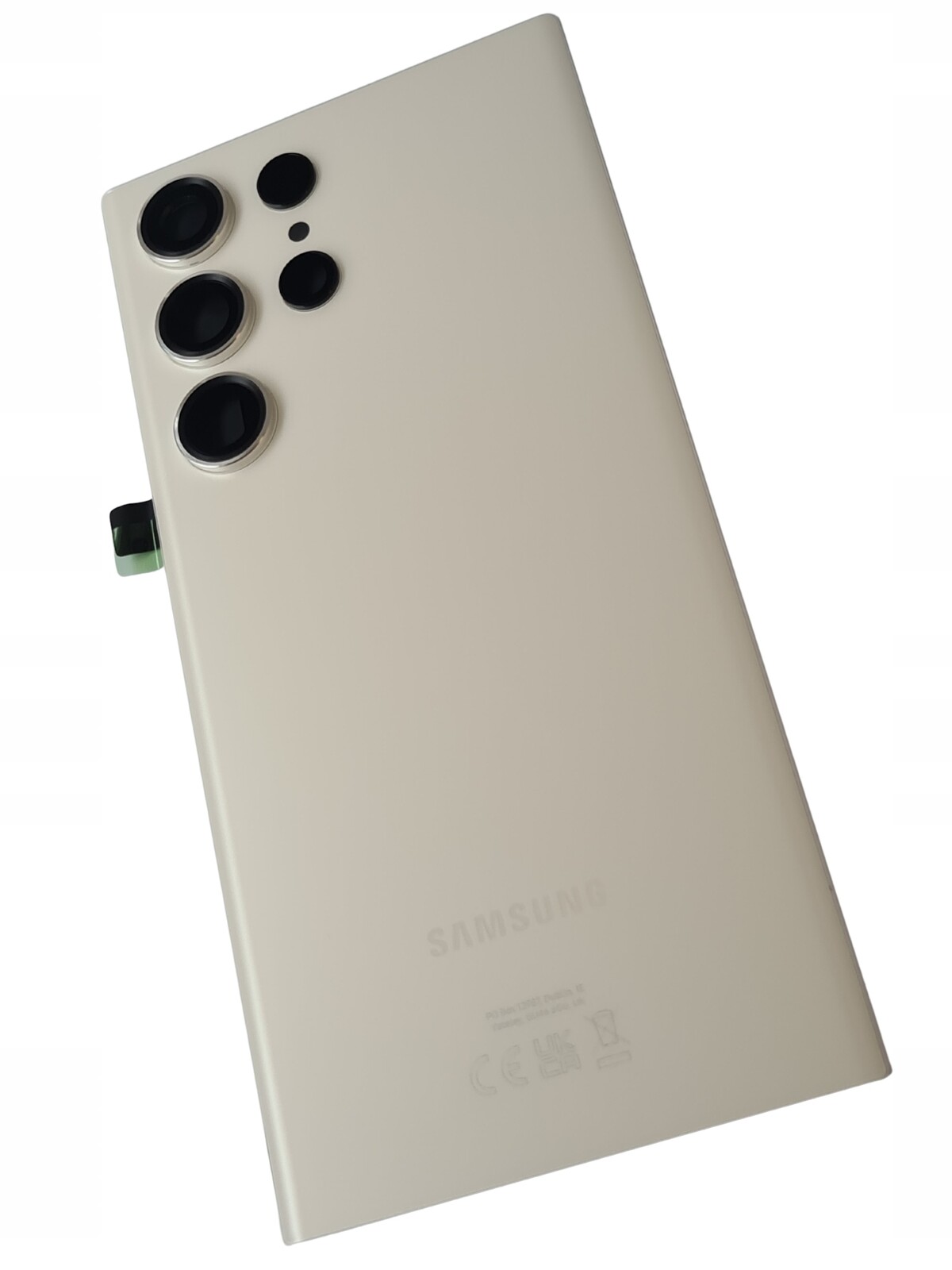 Org Klapka Originální zadní zadní kryt pro Samsung Galaxy S23 Ultra S918, krémová