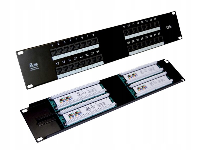 Patch panel Utp kat.5e 32 portů Lsa 2U Alantec