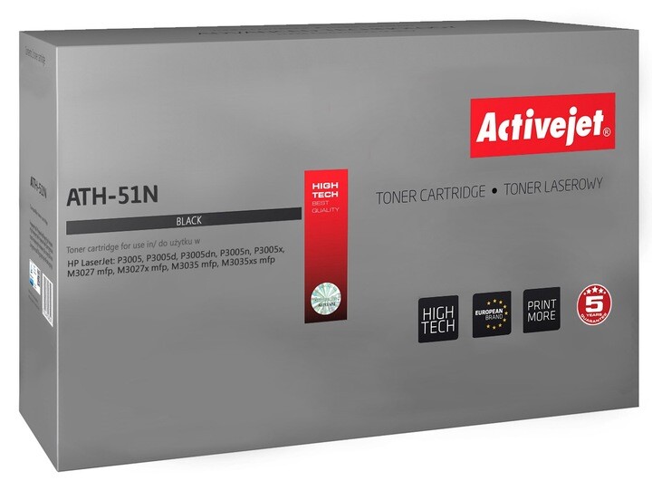 Náhradní toner ActiveJet 51A Q7551A ATH-51N pro Hp 7200 str. Černý