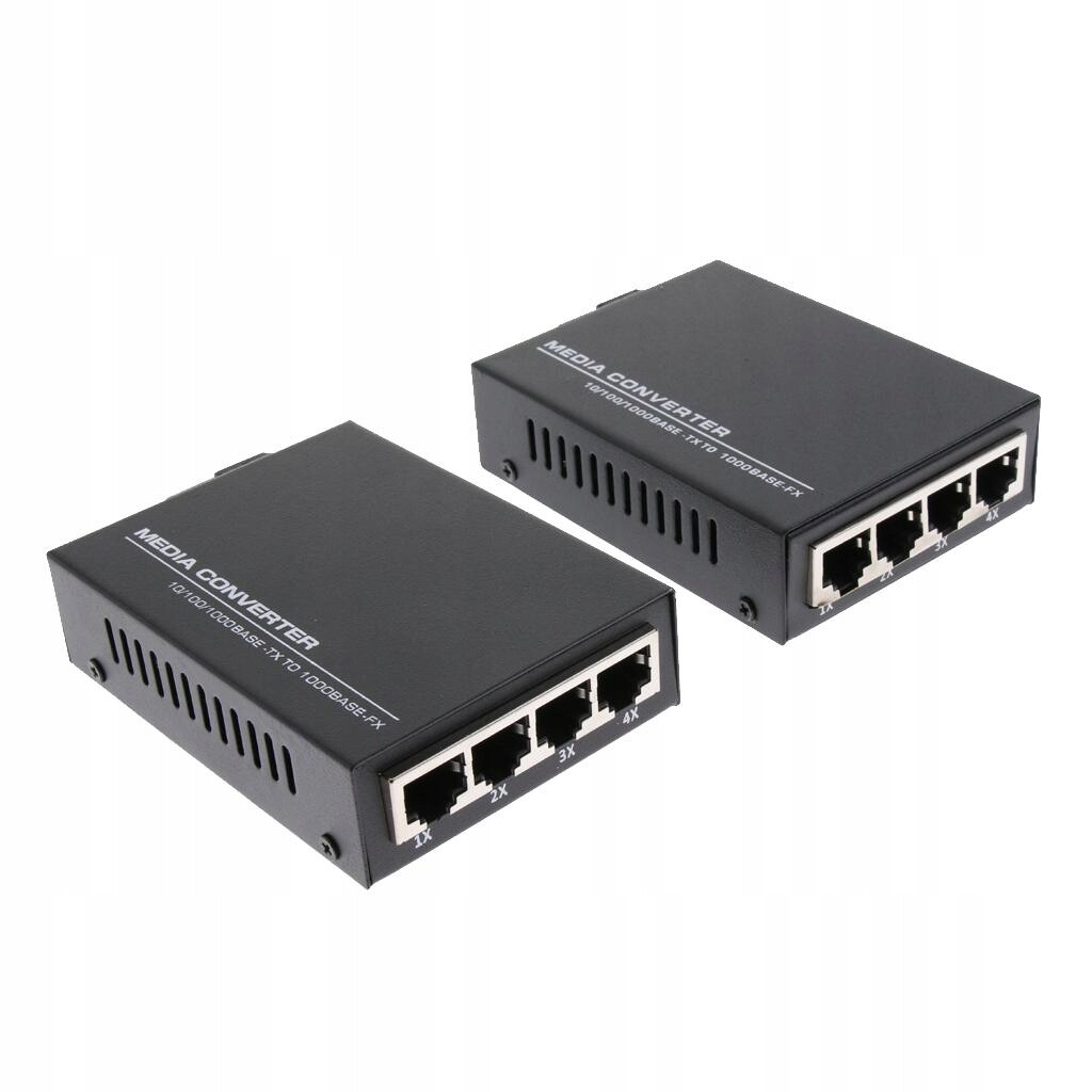 2 Pack Gigabit Ethernet Media Converter Dosah až 20 km Napájecí adaptér Eu