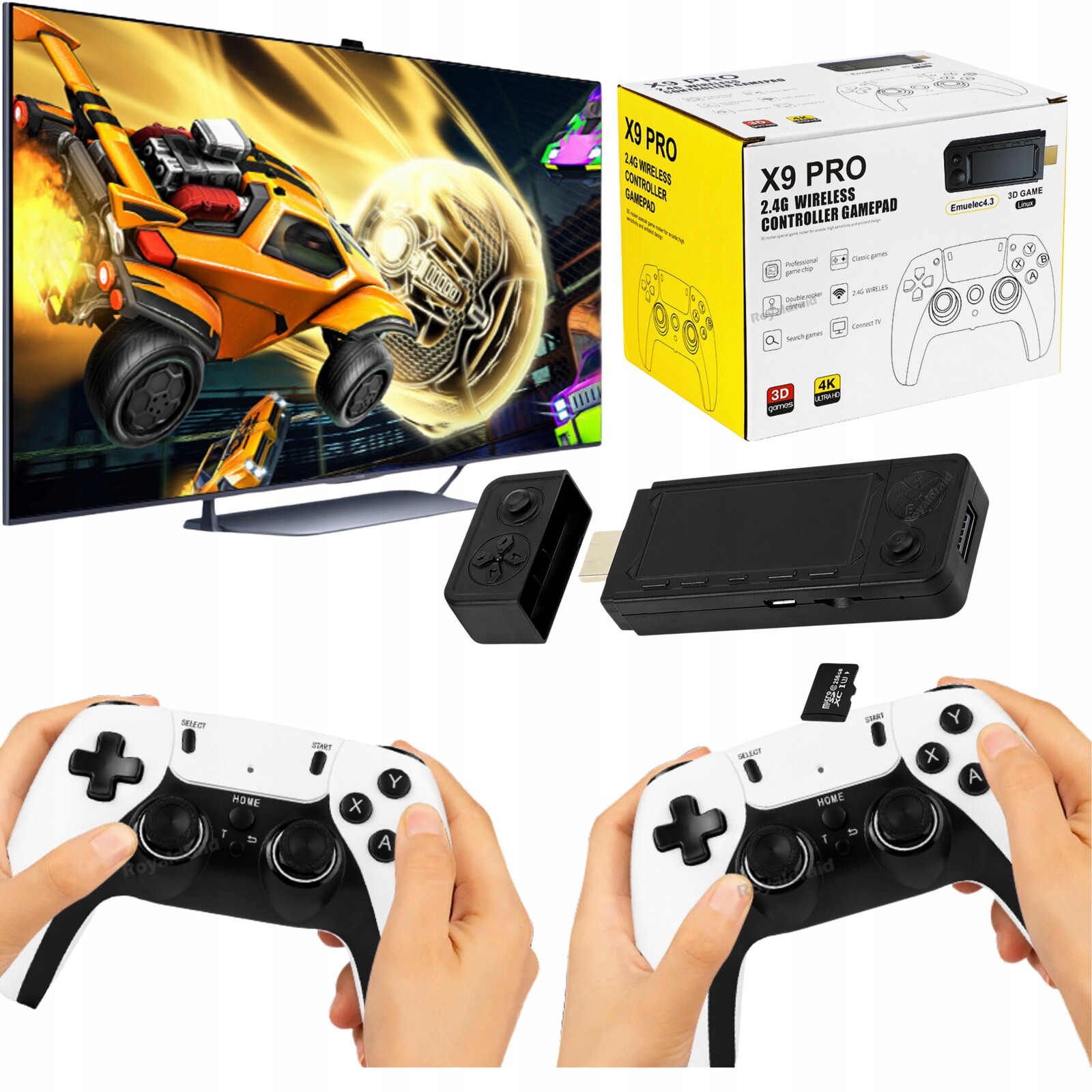 Retro konzola X9 Pro přenosná 64GB s hrami a dvěma ventilovanými pady