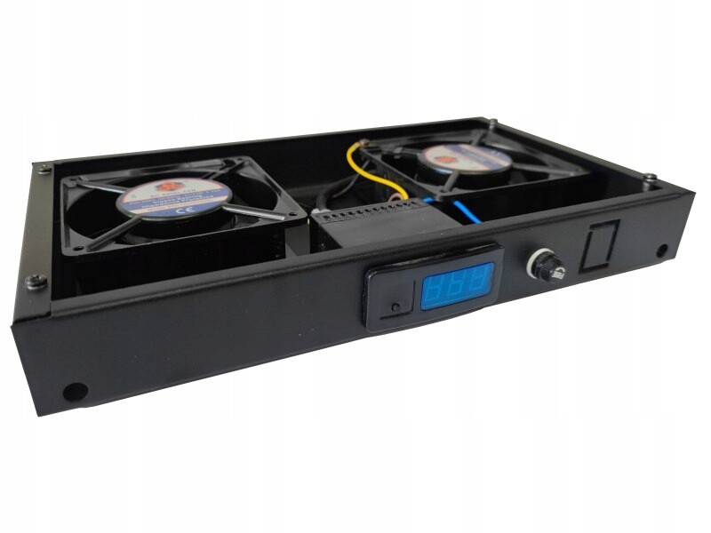 Střešní ventilační panel, 2 ventilátory, digitální, barva černá Alantec