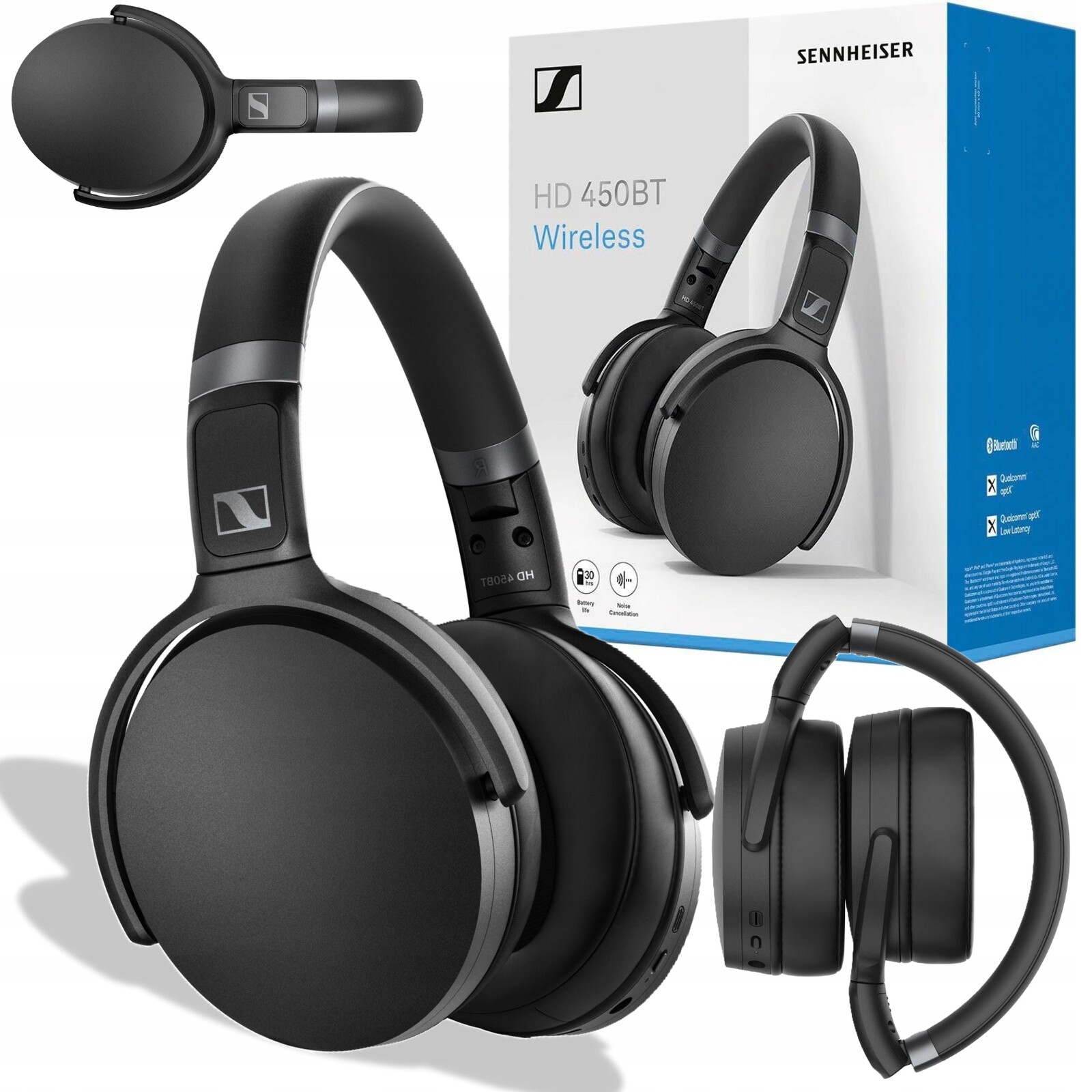 Bezdrátová sluchátka do uší s mikrofonem Sennheiser Hd 450BT
