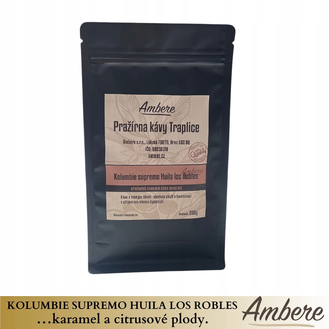 Káva Ambere Kolumbie Supremo Huila Los Robles 100% Arabika