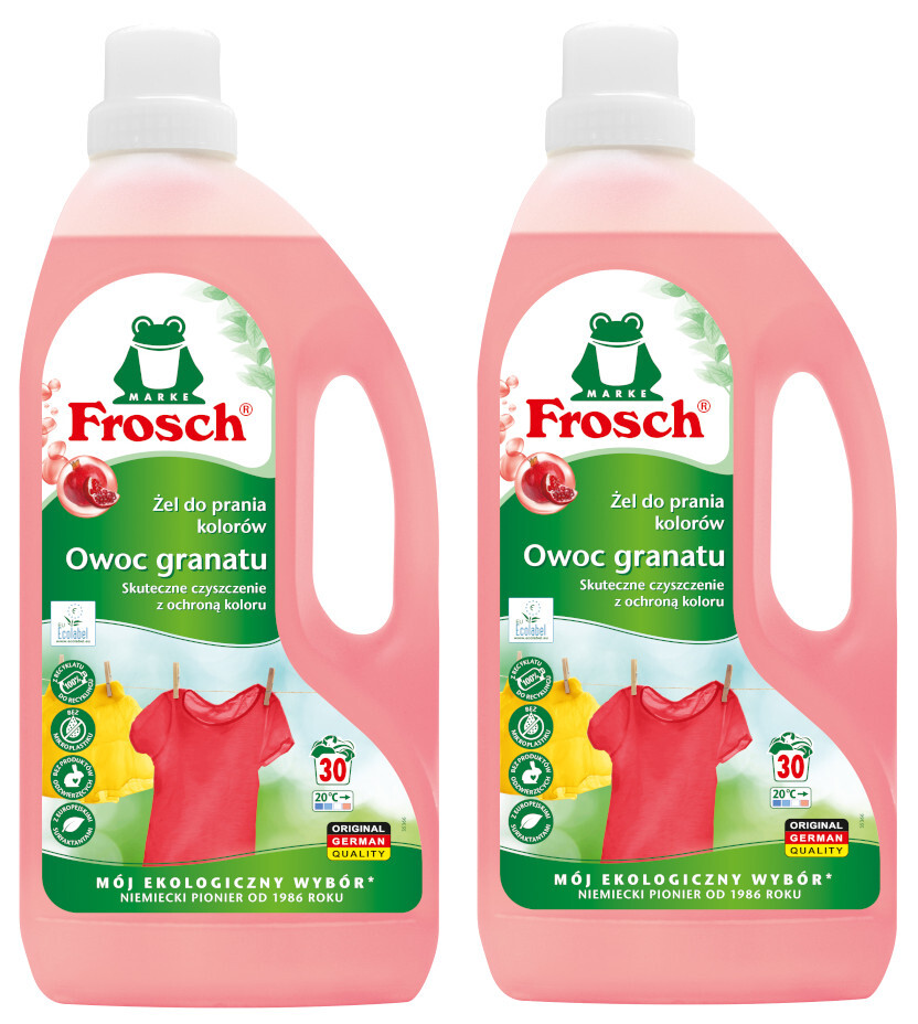 2x Frosch Granátové jablko Gel na praní tkanin Tekutý koncentrát 1,5 l