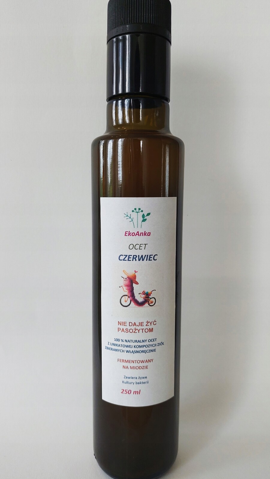 EkoAnka bylinný ocet „Červen“ na parazity (živý, fermentovaný na medu)