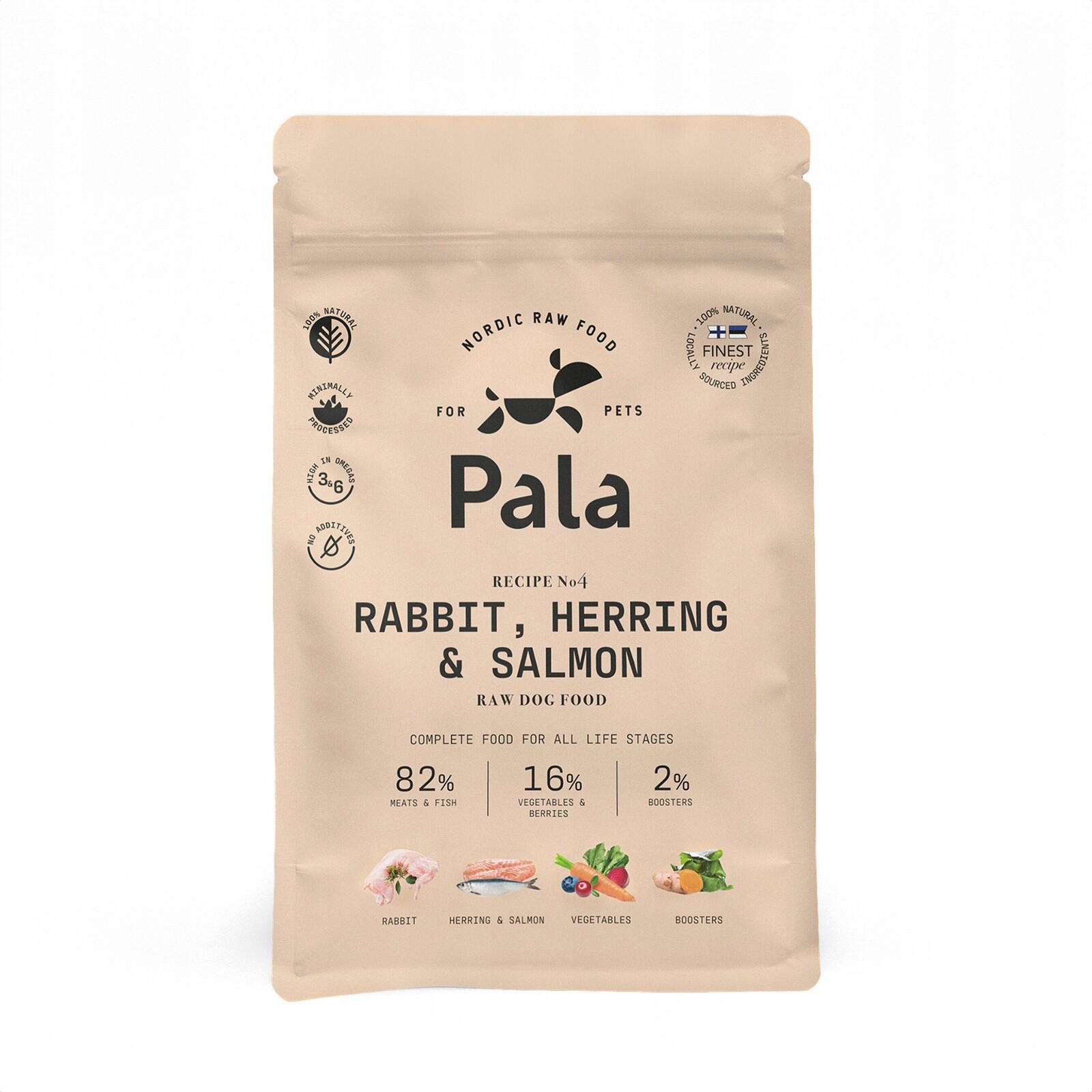 Pala Dog 4 Air-Dried Králík, atlantský sleď, losos 1kg pro Psa