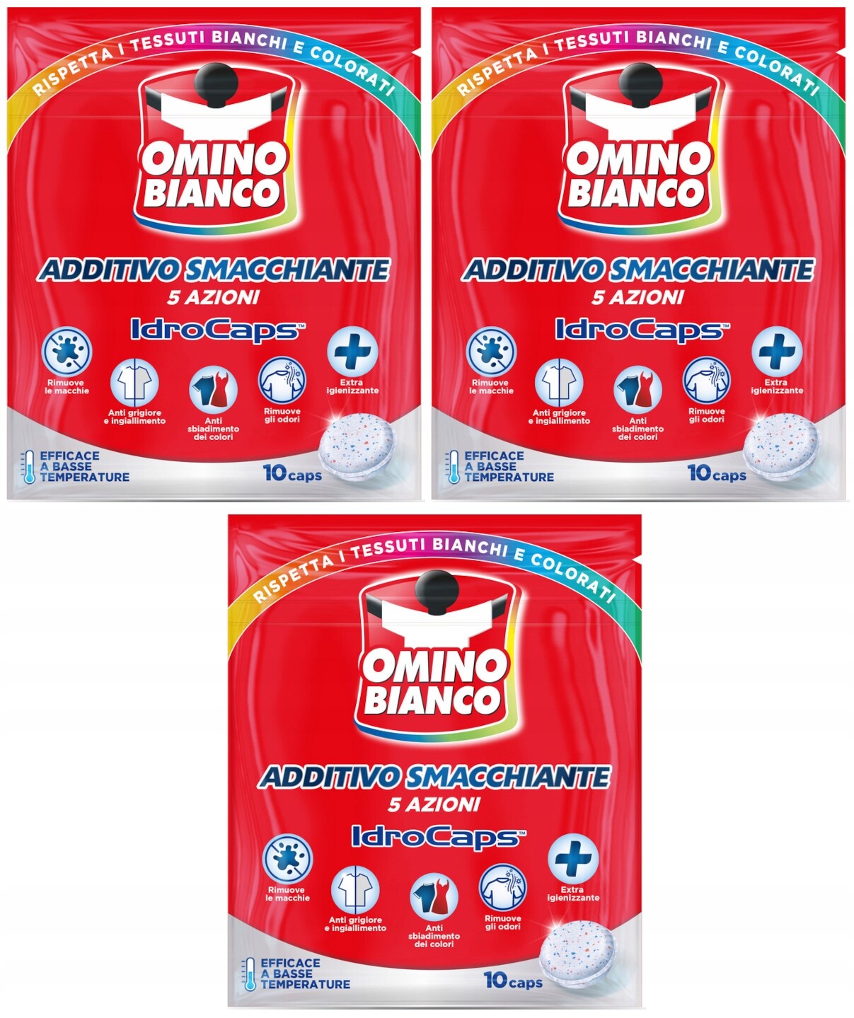 Omino Bianco Additivo 5v1 Odstraňovač skvrn Kapsle 5v1 30 praní Univerzální