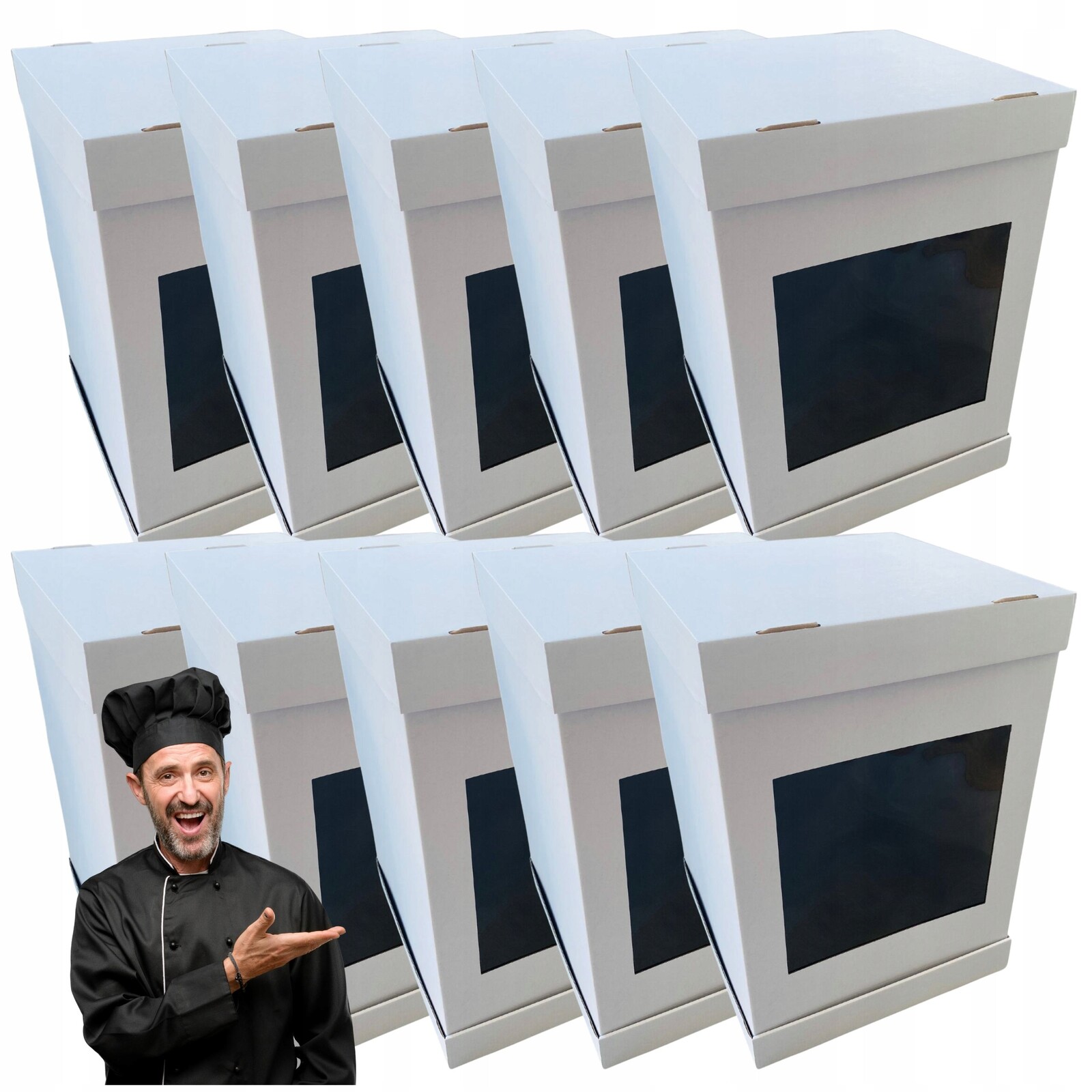 Balení Krabička Krabice Na Dort Patrové Těsto 31x31x45 CM Odolné