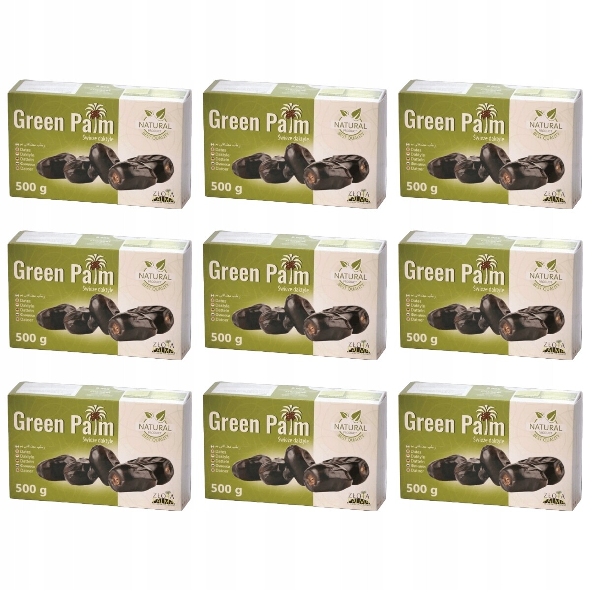 9x Datle Čerstvé Íránské s Pestkou Green Palm 500g 0,5 kg přírodní velké