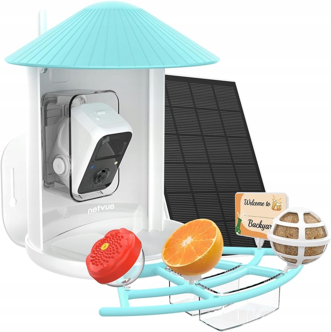 Krmítko pro ptáky Netvue s kamerou pro živé pozorování, Nové!!