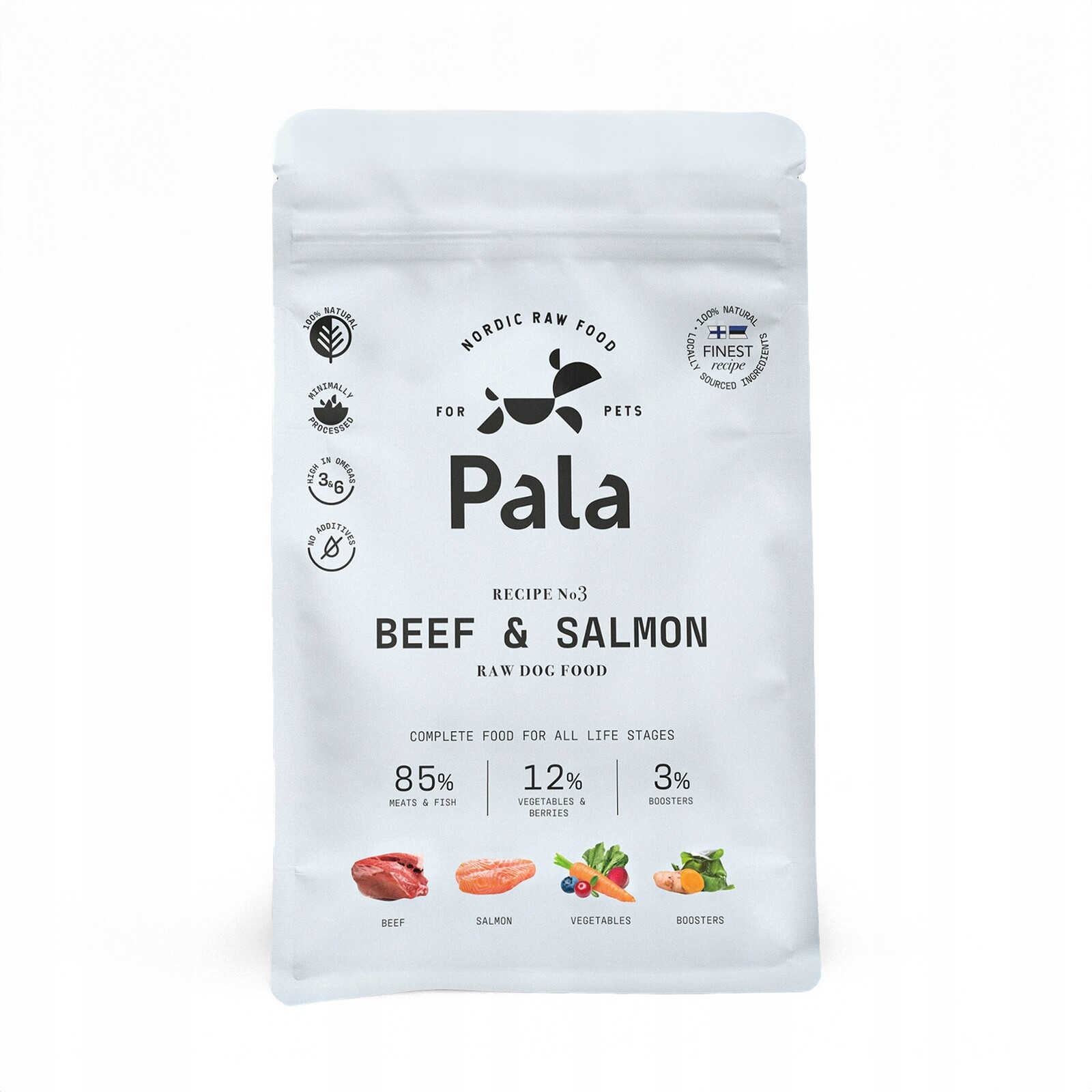 Pala Dog 3 Air-Dried Hovězí, losos, mrkev 1kg pro Psa