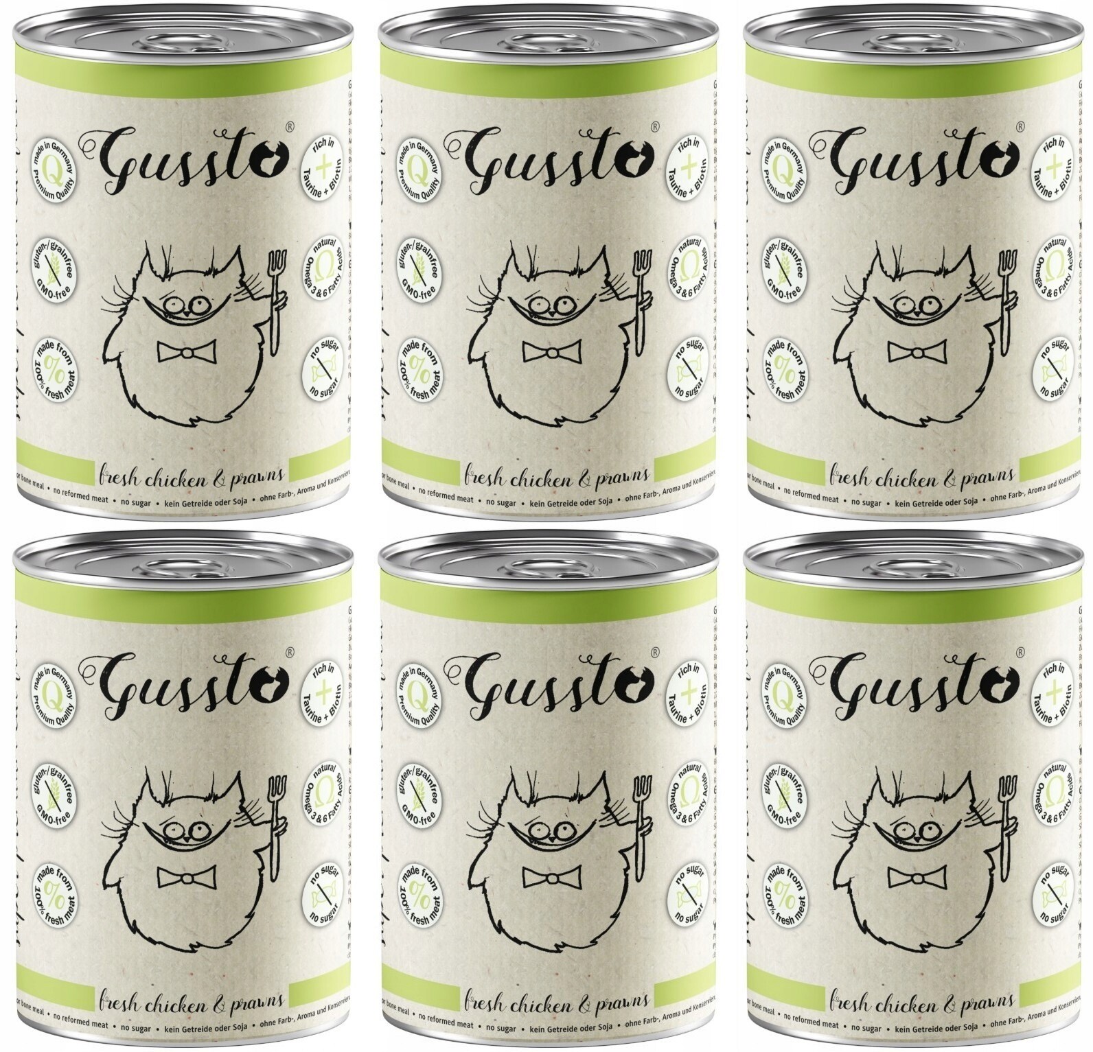 Gussto Cat Fresh Chicken & Prawns (kuřecí maso, krevety) 6 x 400 g