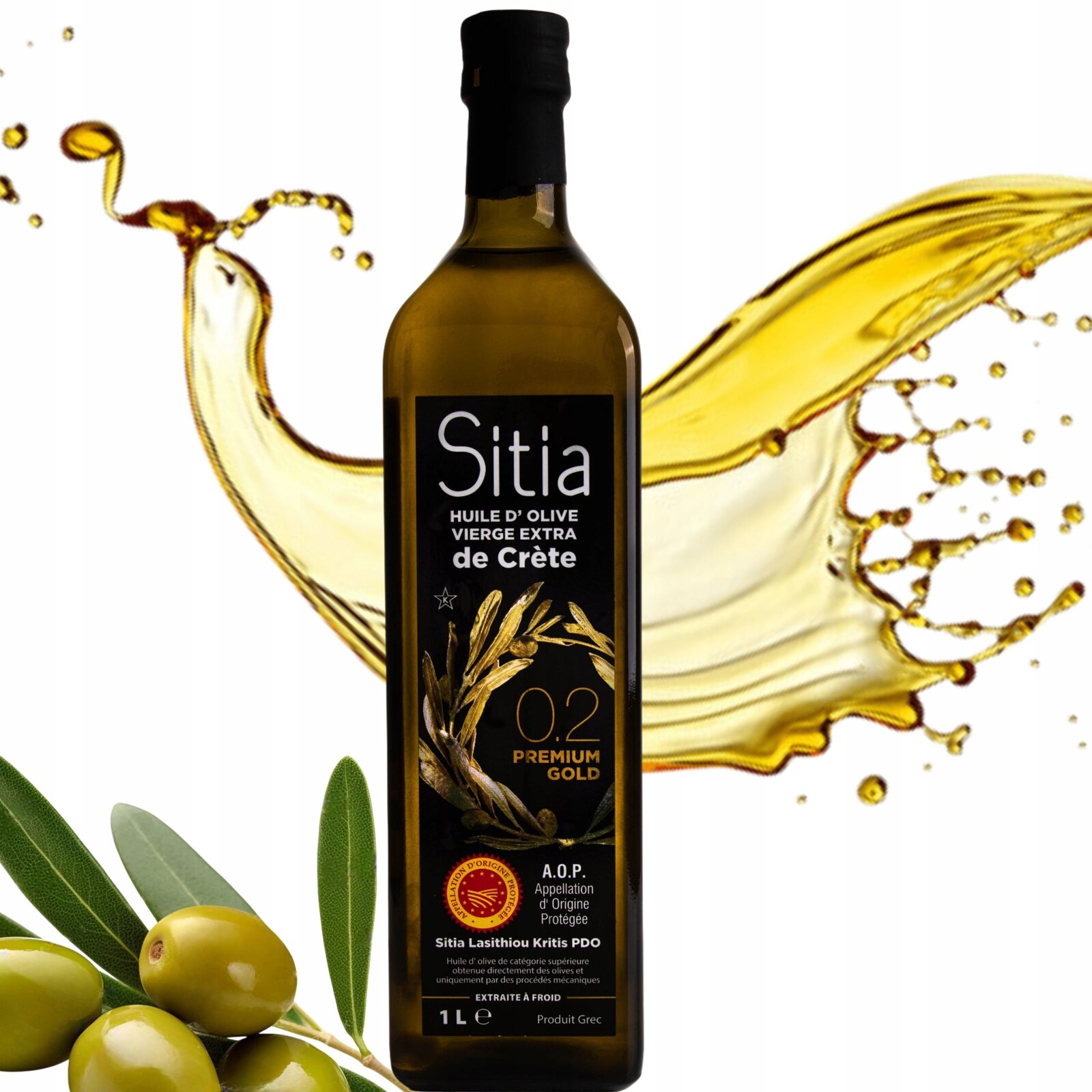 Řecký extra panenský olivový olej Sitia 0,2, láhev 1 l, datum expirace 03/27