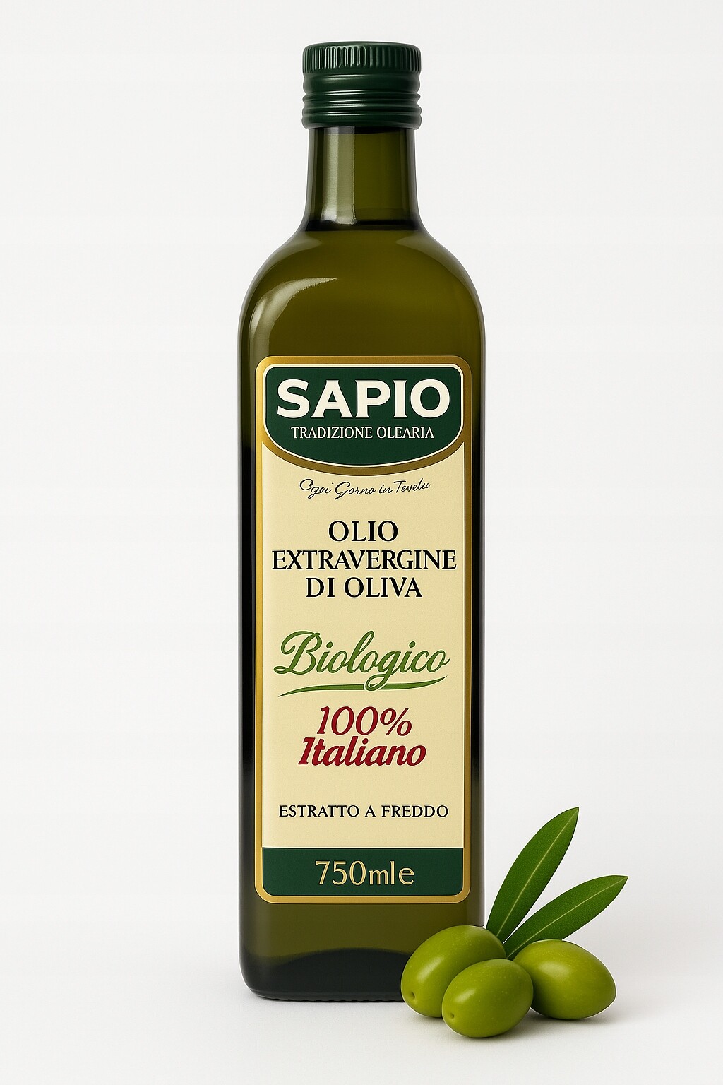 Extra panenský italský olivový olej Bio 100% Italiano Sapio 750 ml mýdlo
