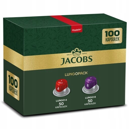 Kapsułki Jacobs Lungopack do Nespresso(r)* 100 szt, 90+10 kaw Zdarma!