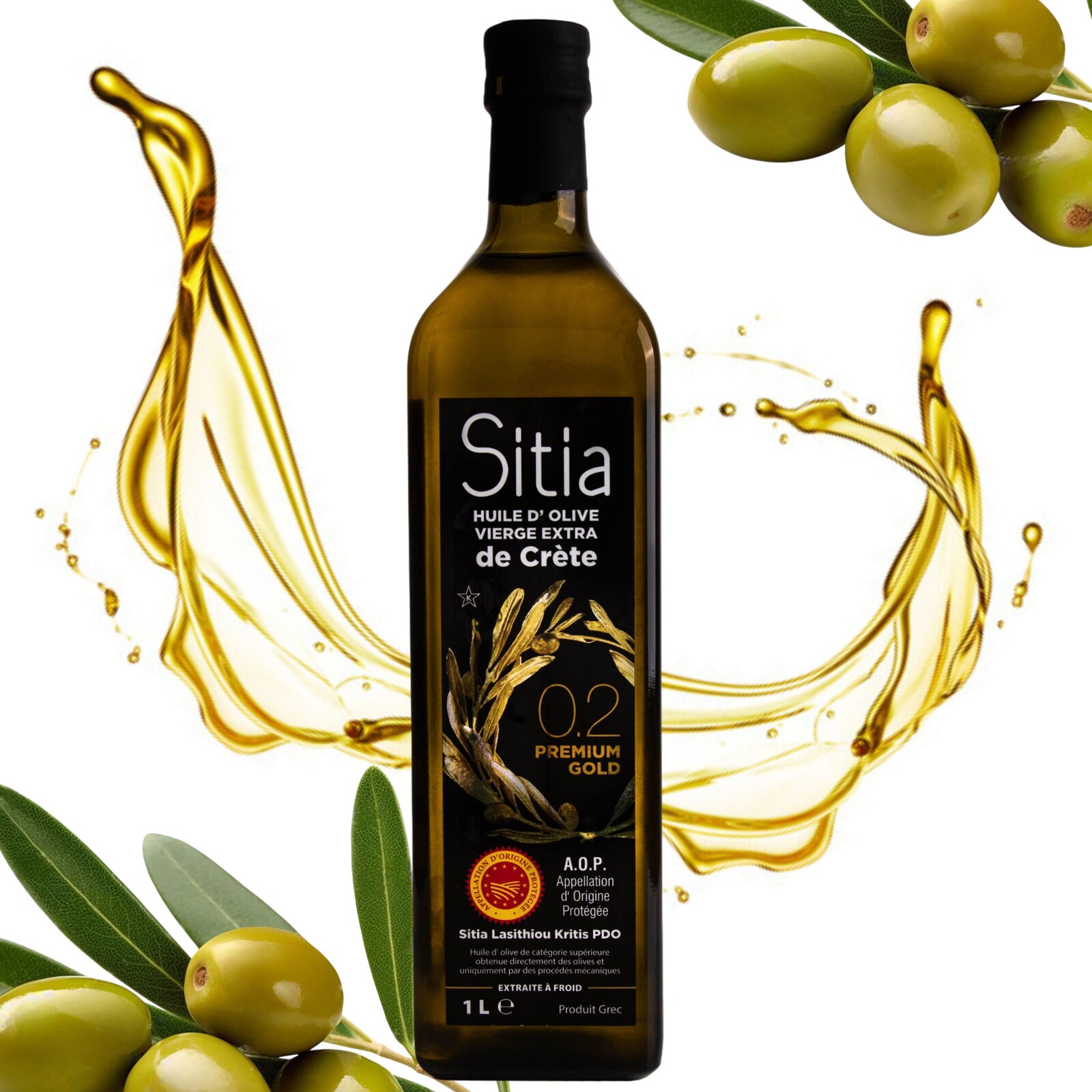 Extra panenský olivový olej 1L Premium Sitia 0,2% Datum expirace 03/2027