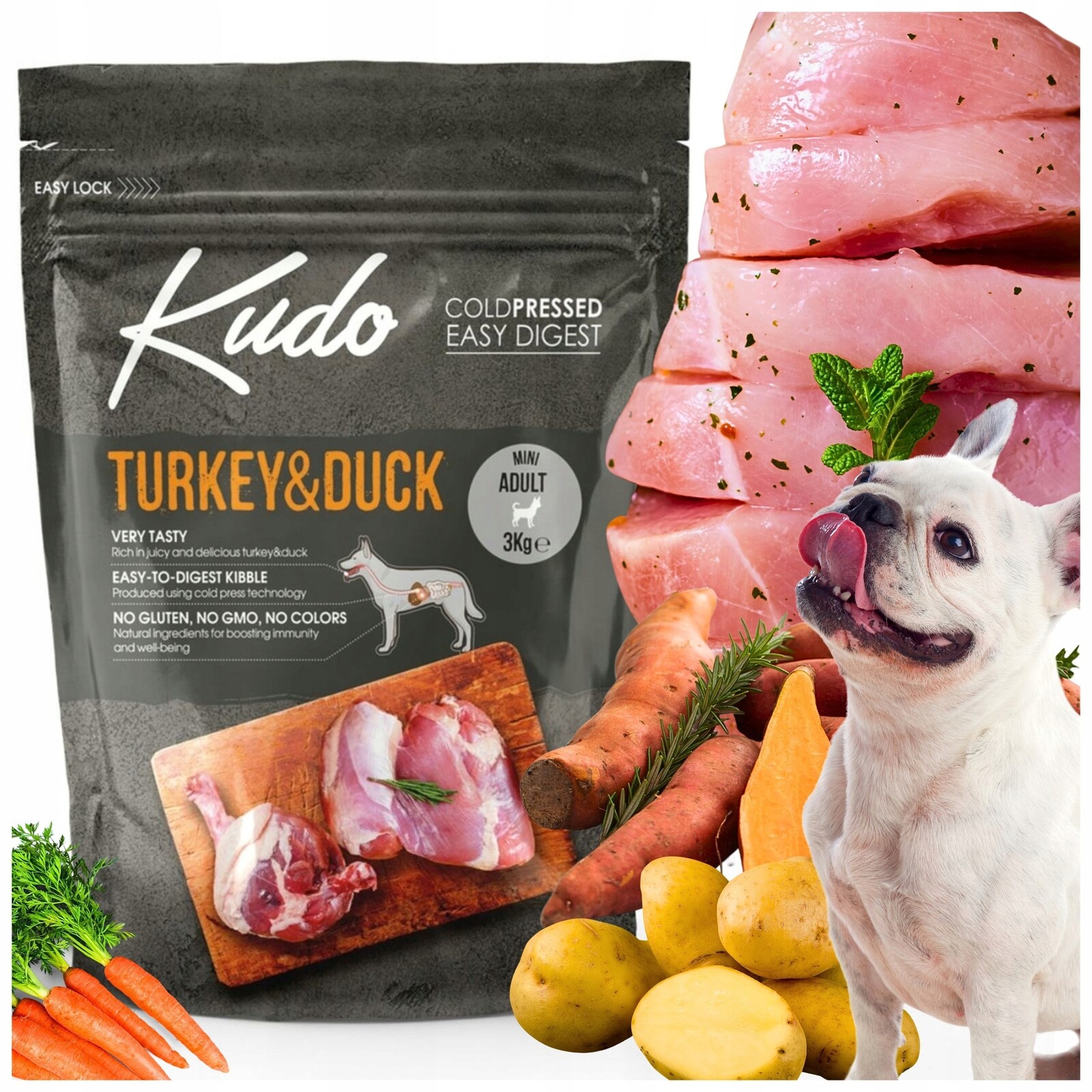 Kudo Krmivo Suché Pro Psa 3 Kg Mini Adult Cold Press Premium Krůta Kachna