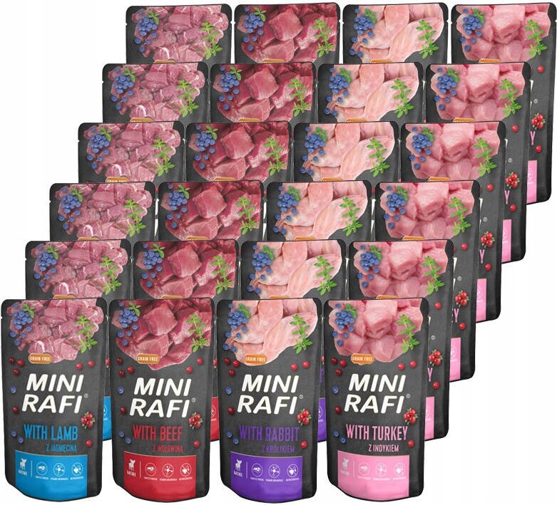 Krmivo pro psy bez obilovin Rafi Dolina Noteci 40x150g MIX Chutí Mini