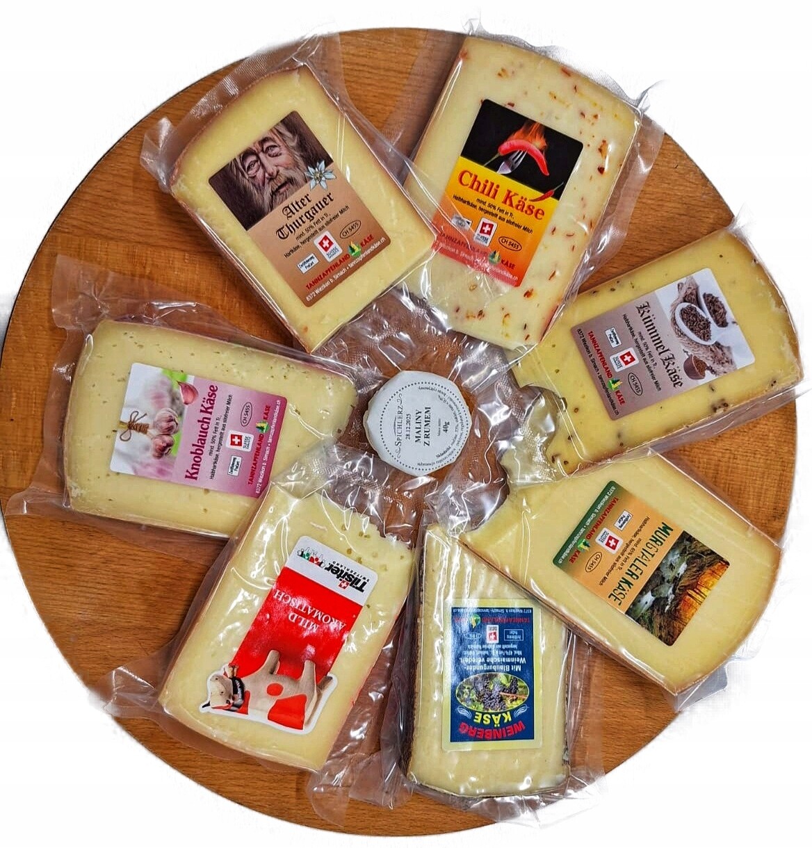 Degustační Sada Švýcarských Sýrů (na sýrové prkénko) 1 kg/č..2