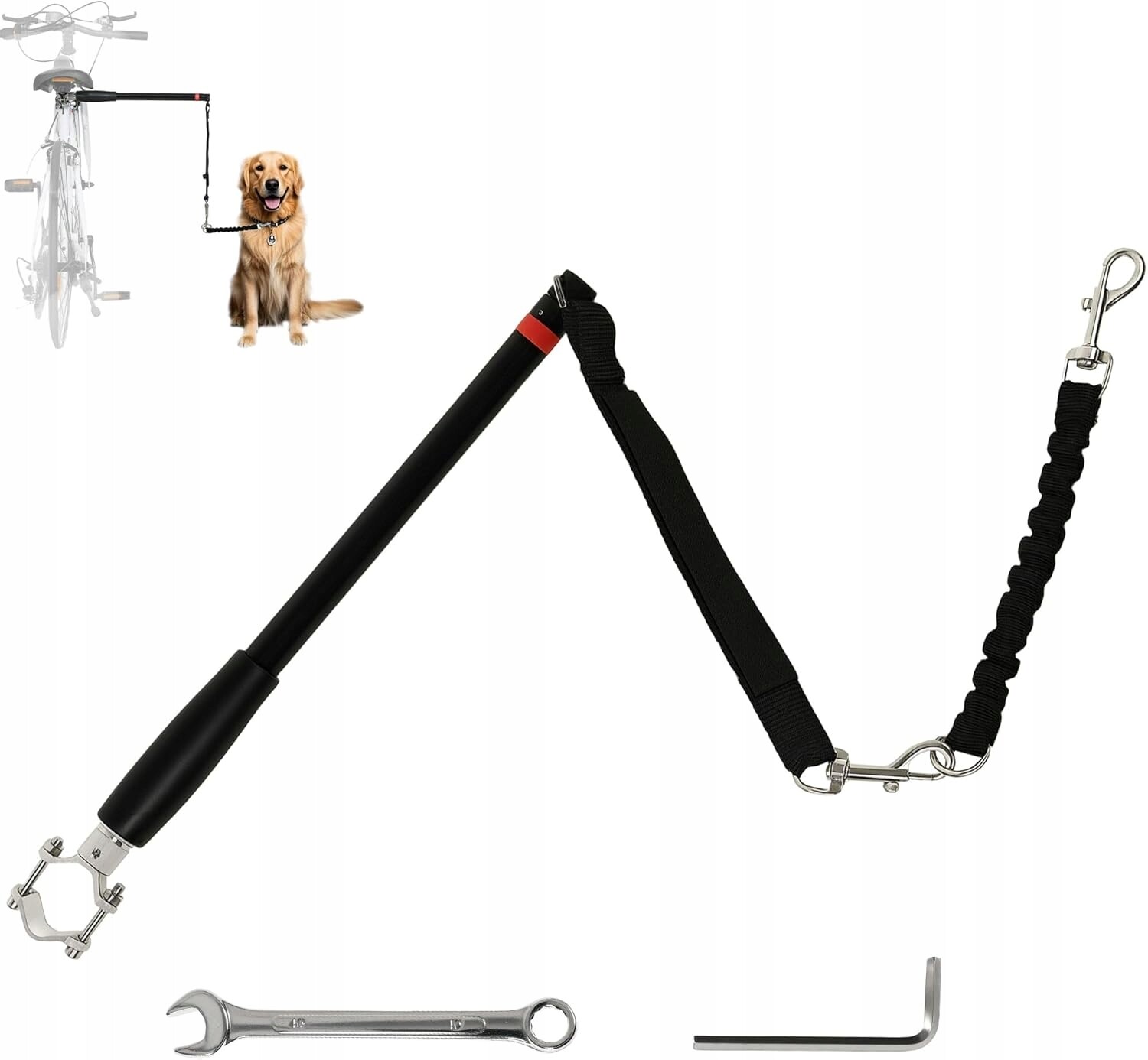 Vodítko pro psa na kolo, vzdálenost pro cvičení a běhání ø 2.5-4 cm