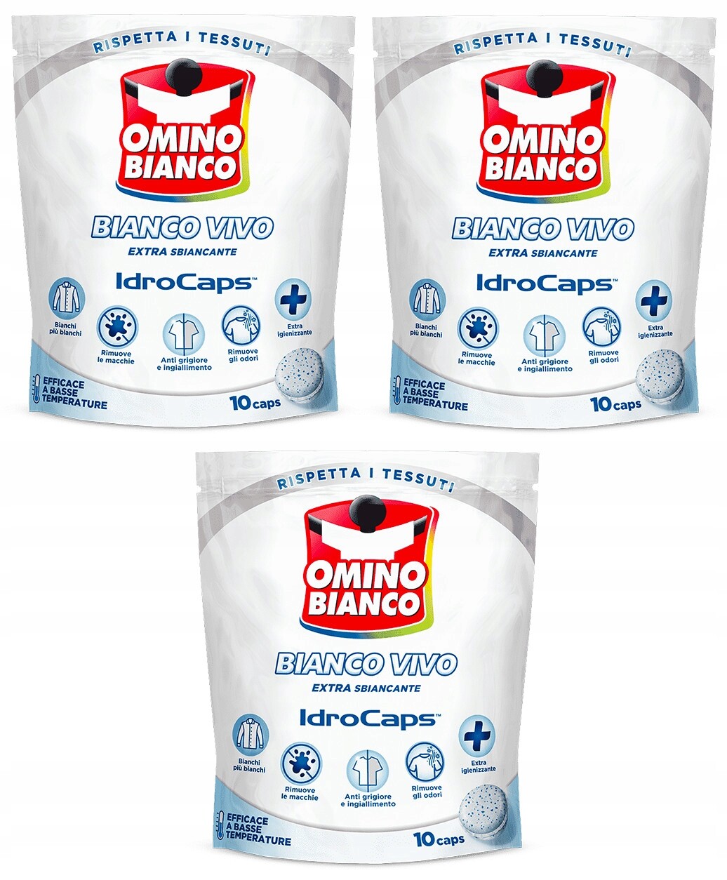 Omino Bianco Vivo Bělící Kapsle na praní 5v1 Biel 30 praní