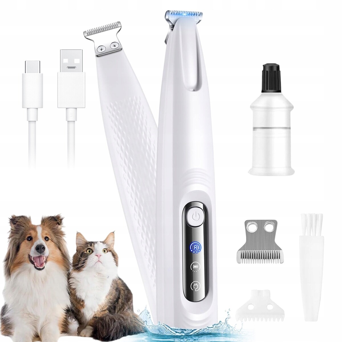 Zastřihovač Pro Psa Na Tlapky Voděodolný Strojek Na Srst Kočky Tichý Chod Led