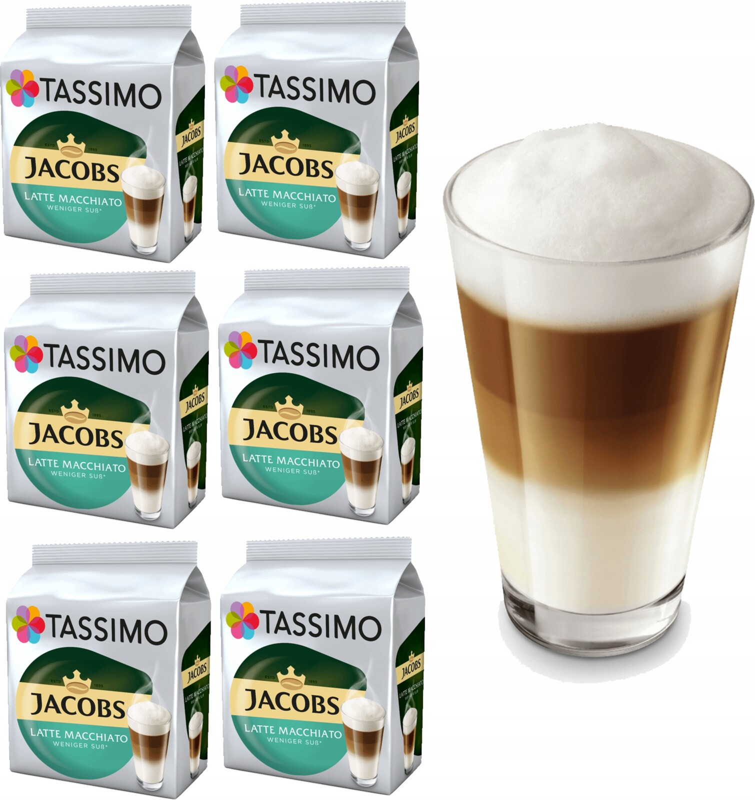 káva Tassimo Latte Macchiato Weniger 6 x 8 kusů