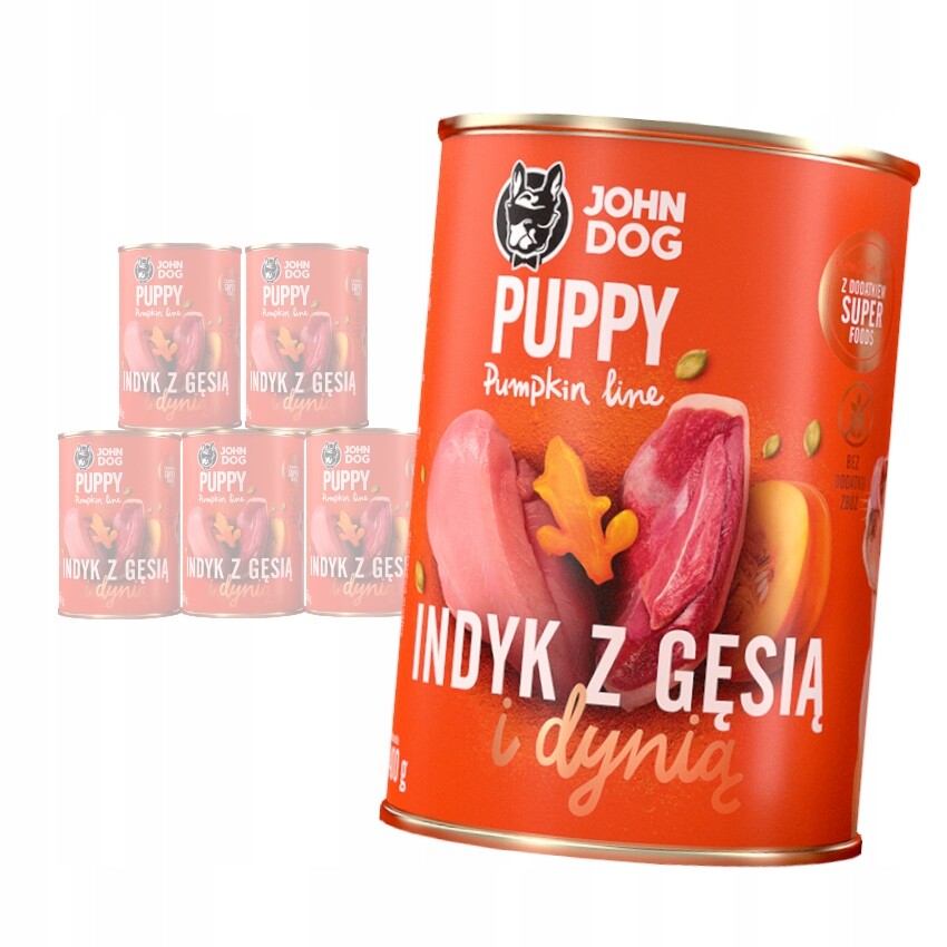 John Dog Krmivo Mokré Štěňata Krůta Husa 6x400g