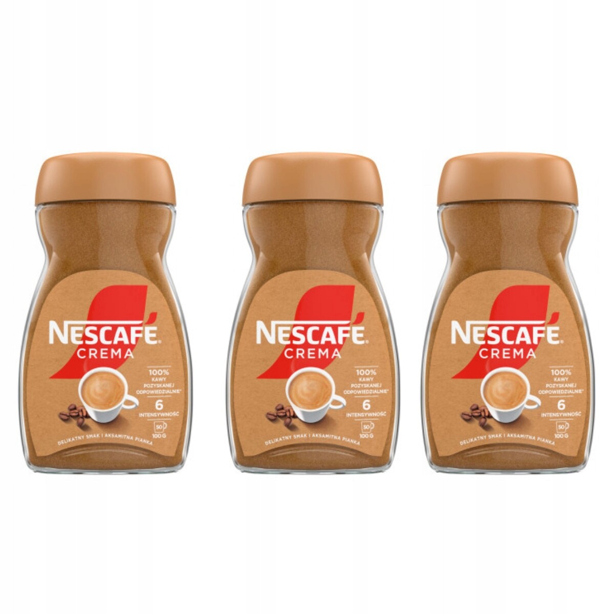 Káva Rozpustná Nescafe Crema Sada 3x100g-Přírodní, Jemná Pěna